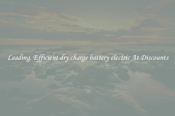 Leading, Efficient dry charge battery electric At Discounts