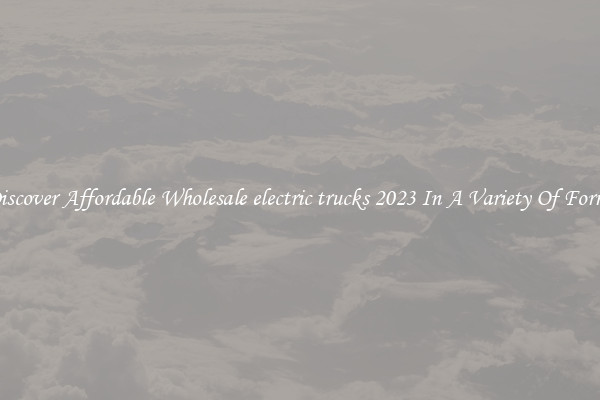 Discover Affordable Wholesale electric trucks 2023 In A Variety Of Forms
