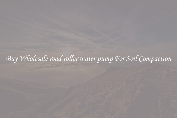 Buy Wholesale road roller water pump For Soil Compaction