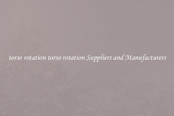 torso rotation torso rotation Suppliers and Manufacturers