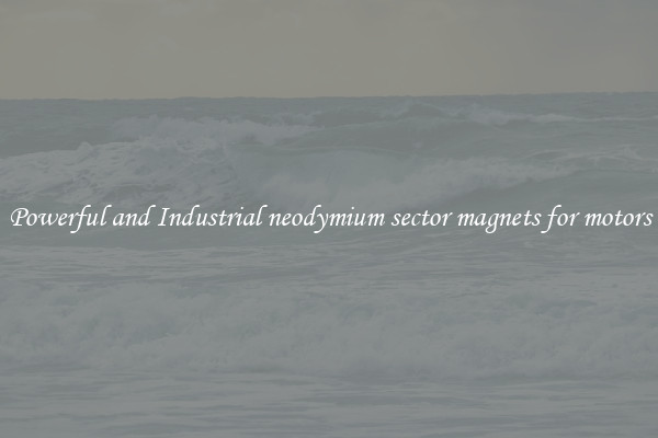 Powerful and Industrial neodymium sector magnets for motors