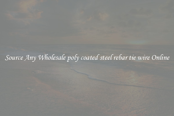 Source Any Wholesale poly coated steel rebar tie wire Online
